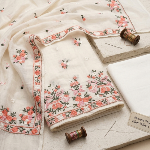 White Chanderi Suit