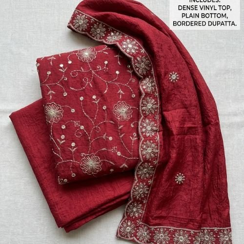 red color dress material
