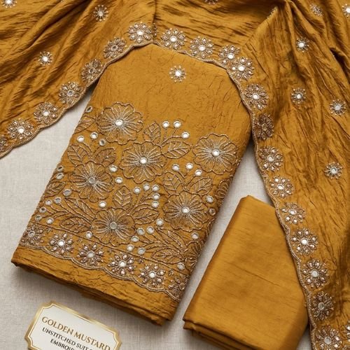 Mustard yellow Dress Material
