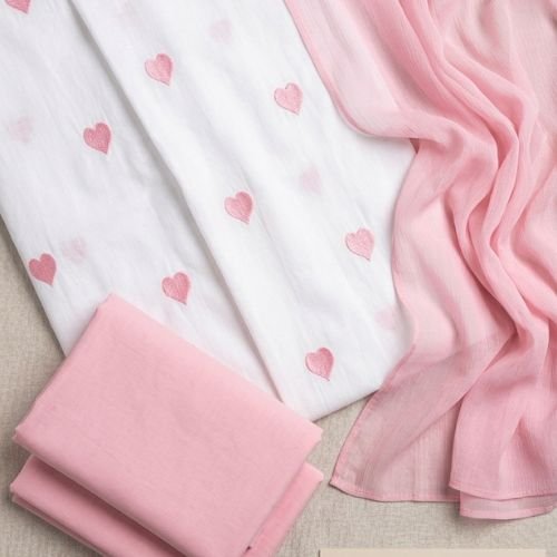 Pink Dress Material Cotton